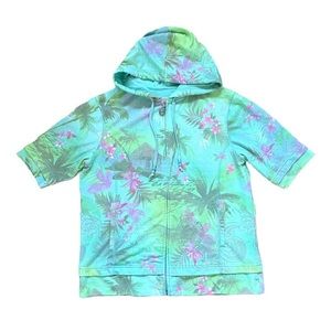 90s Boho Floral Zip Up Jacket
